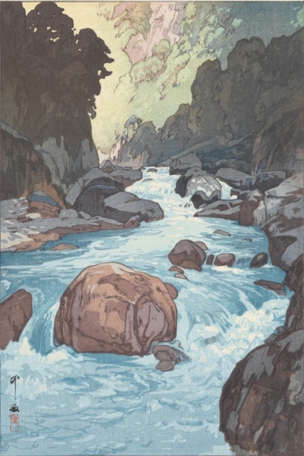 Hiroshi Yoshida, Kurobe River, 1926, Farbholzschnitt