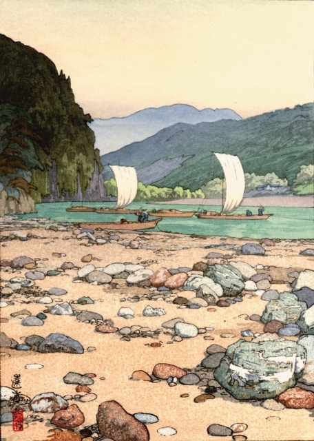Toshi Yoshida, Tenryu river, 1942, Farbholzschnitt