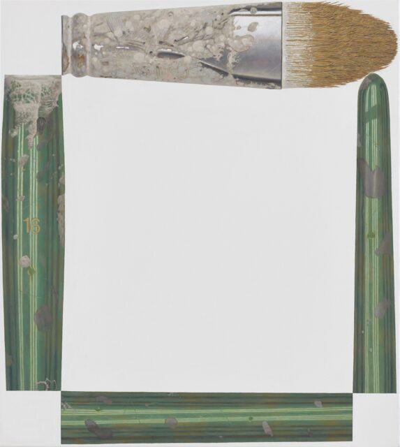 René Wirths, Pinsel, 2015, Öl auf Leinwand, 100 x 90 cm,